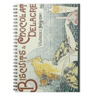 Chocoloate Art Nouveau Woman Notebook