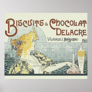 Chocoloate Art Nouveau Woman Poster