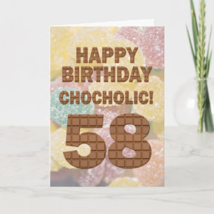 Chocololic 58th Birthday card