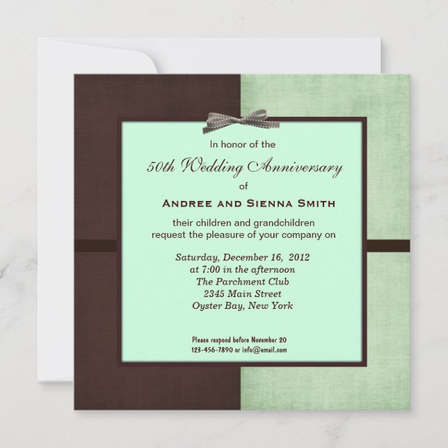 ChocoMint 50th Wedding Anniversary Invitation (Front)