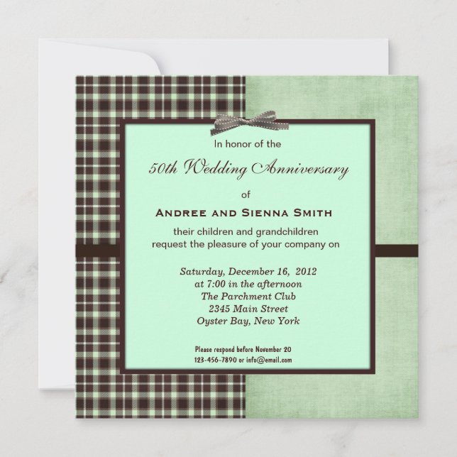 ChocoMint 50th Wedding Anniversary Invitation (Front)