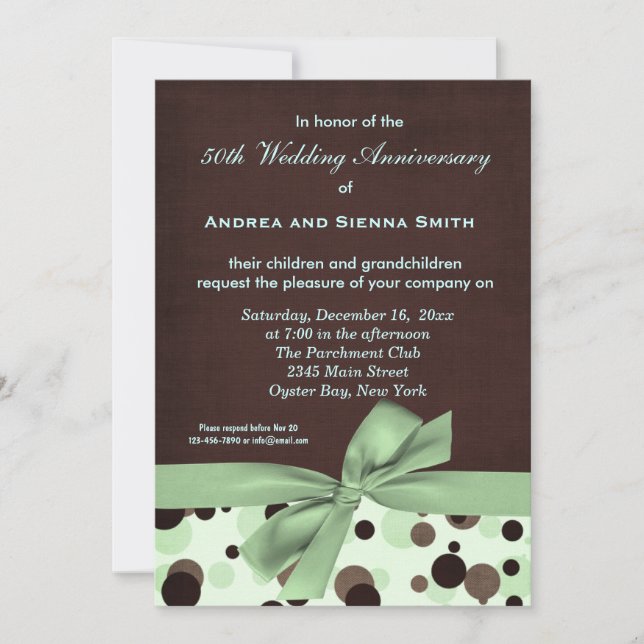 ChocoMint Wedding Anniversary Invitation (Front)