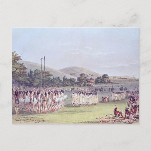 Choctaw Ball-Play Dance, 1834-35 Postcard (Front)