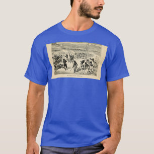 Choctaw Indians playing ball Lacrosse engraving on T-Shirt