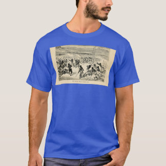 Choctaw Indians playing ball Lacrosse engraving on T-Shirt