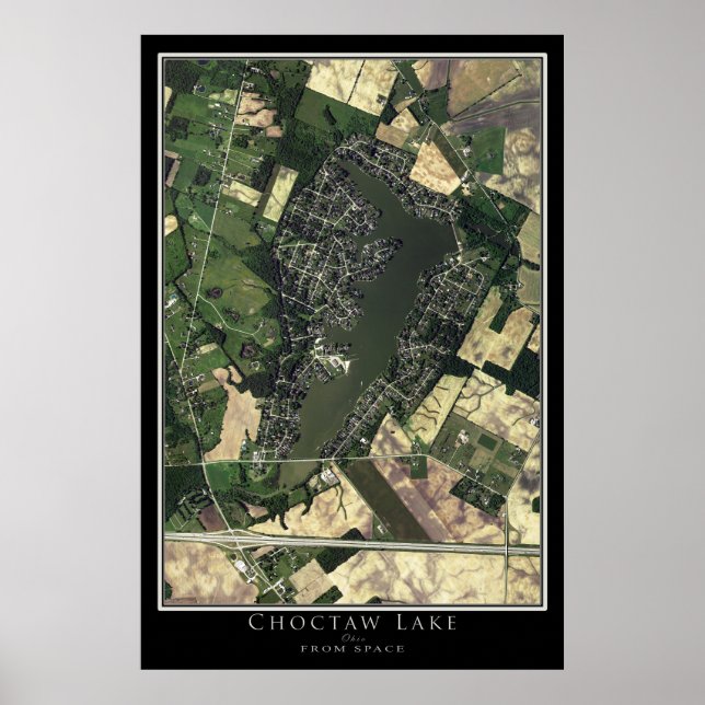 Choctaw Lake Ohio Satellite Poster Map (Front)