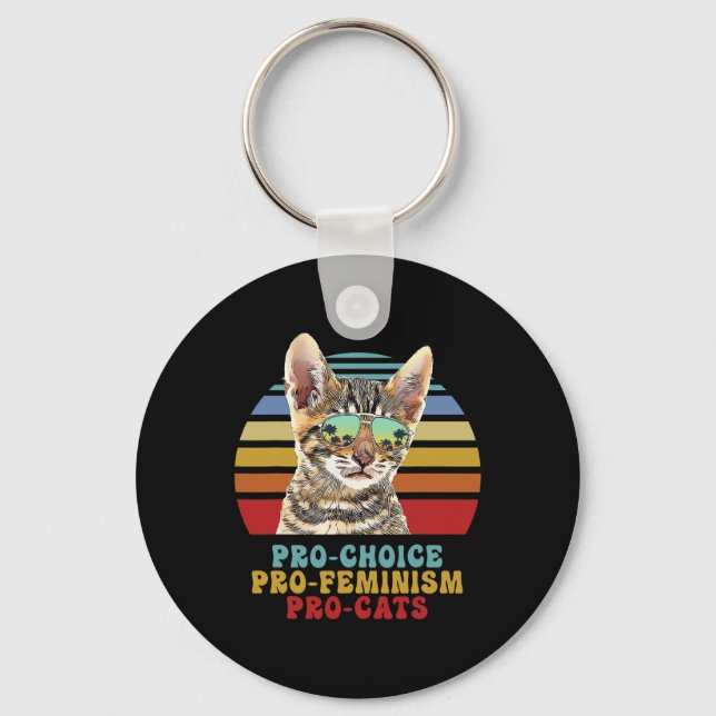 Choice Pro Feminism Pro Cats Women's Rights Femini Key Ring (Front)