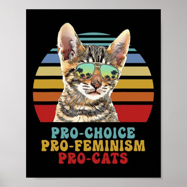 Choice Pro Feminism Pro Cats Women's Rights Femini Poster (Front)