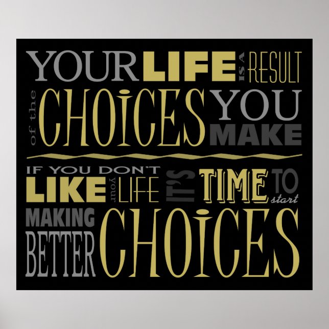 Choices Motivational Quote Poster (Front)