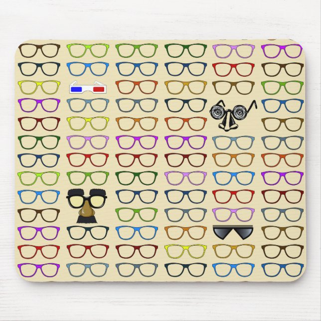 Choices- Whimsical Eyeglass Pattern Mouse Mat (Front)