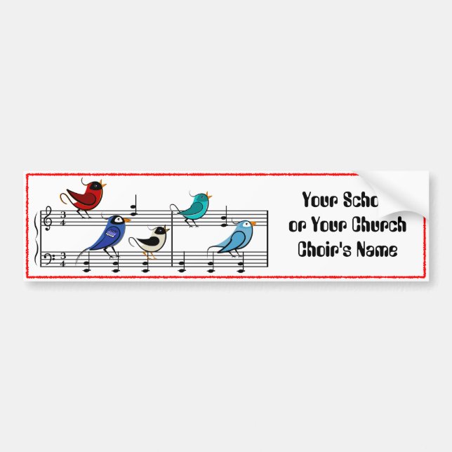 Choir Birds Bumper Sticker (Front)