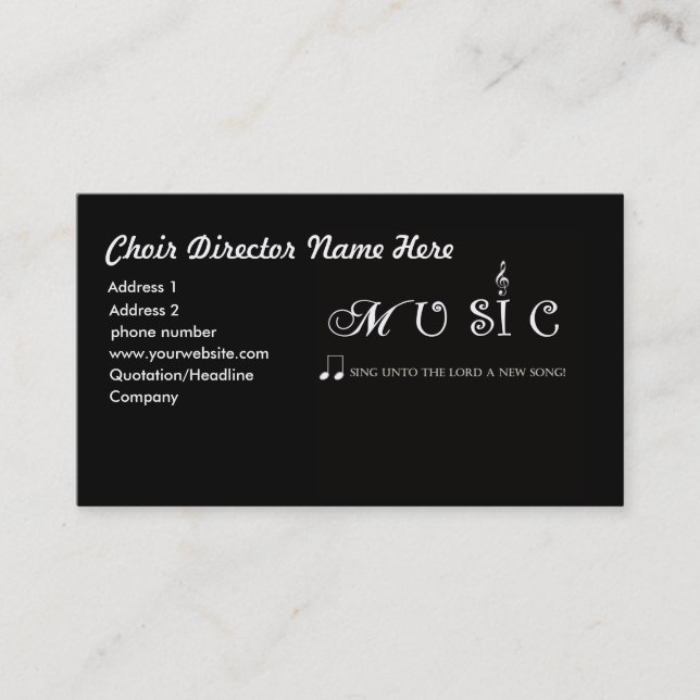 Choir Director  Business Card (Front)