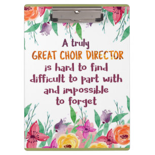 Choir Director Chorus teacher Appreciation Gift Clipboard