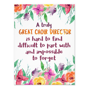 Choir Director Chorus teacher Appreciation Gift Photo Print