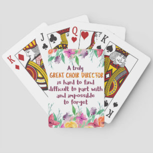 Choir Director Chorus teacher Appreciation Gift Playing Cards