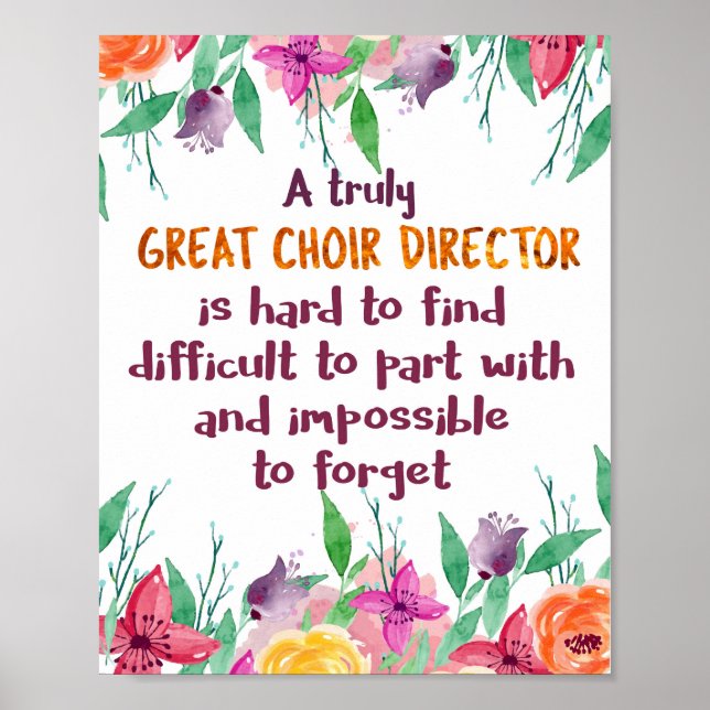 Choir Director Chorus teacher Appreciation Gift Poster (Front)