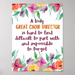 Choir Director Chorus teacher Appreciation Gift Poster