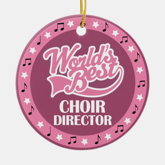 Choir Director Gift For Her Ceramic Tree Decoration (Front)
