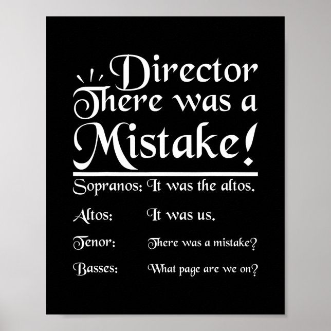 Choir director music funny musical teacher poster (Front)