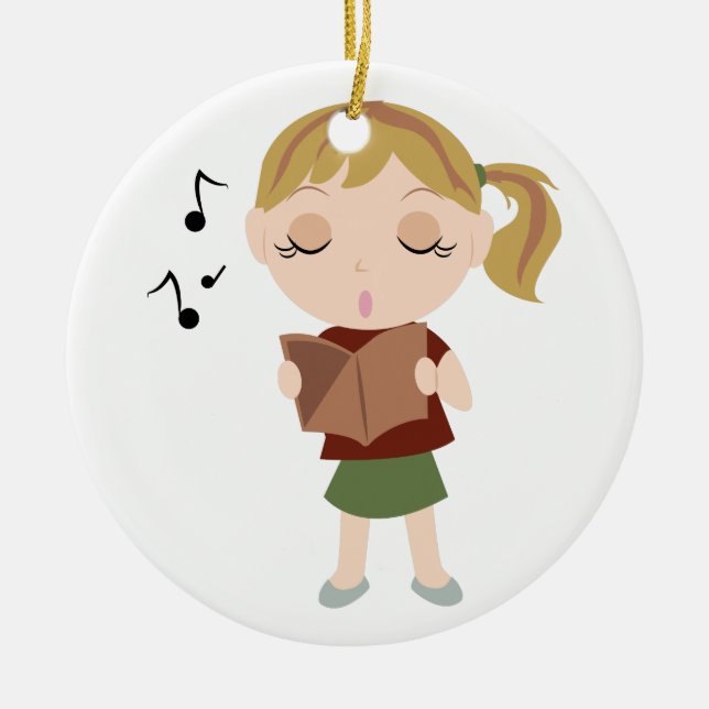 Choir Girl Ceramic Tree Decoration (Front)