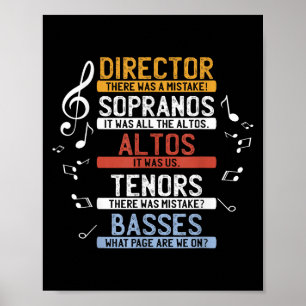 Choir Joke Shirt _ Funny Music Singing Tee _ Men W Poster