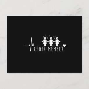 Choir Member Heartbeat Chorus Choral Music Notes G Postcard