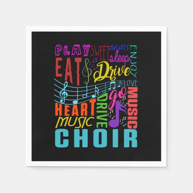 Choir Music Chorus Choral Music Conductor Gift Napkin (Front)