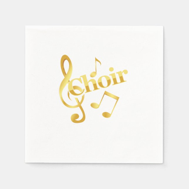 Choir Music Notes Clef Chorus Choral Music Gift Napkin (Front)