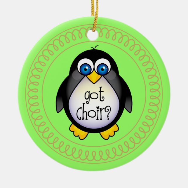 Choir Music Penguin Ornament Gift (Front)