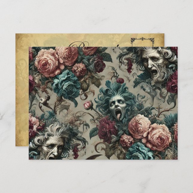 Choir of an Unholy Accord – Gothic Victorian Holiday Postcard (Front/Back)