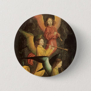 Choir of Angels by Simon Marmion, Renaissance Art 6 Cm Round Badge