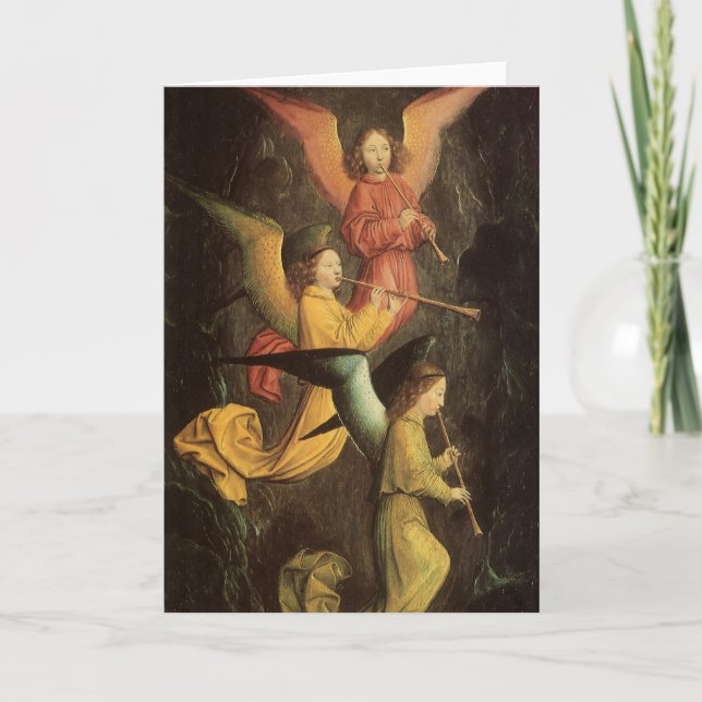 Choir of Angels by Simon Marmion, Renaissance Art Holiday Card (Front)