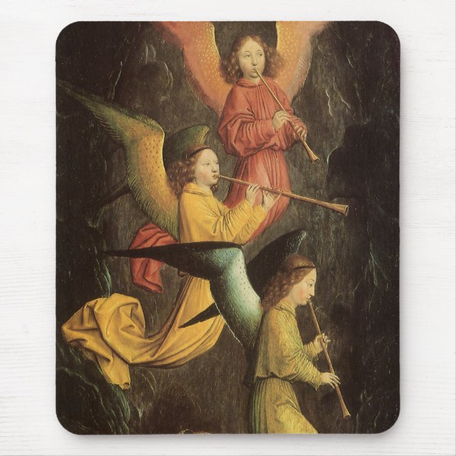 Choir of Angels by Simon Marmion, Renaissance Art Mouse Mat (Front)