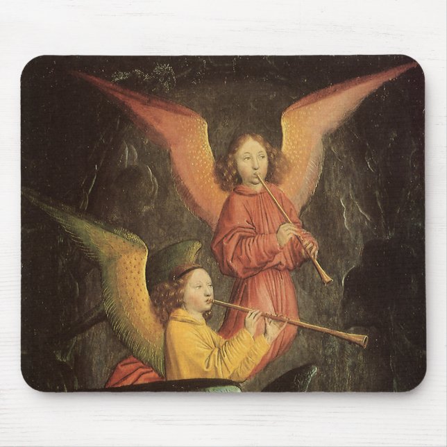 Choir of Angels by Simon Marmion, Renaissance Art Mouse Mat (Front)
