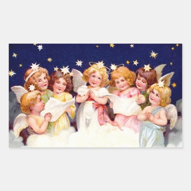 Choir of Angels Rectangular Sticker (Front)