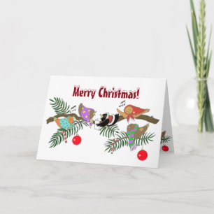 Choir of Birds Christmas Ukrainian Folk Art Holiday Card