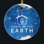 Choir of the Earth Logo - Winter Christmas - Blue Ceramic Tree Decoration<br><div class="desc">Celebrate the joy of music and togetherness this winter season with this Choir of the Earth ceramic ornament, new for 2024. Adorned with delicate snowflakes and twinkles on a festive blue background, this versatile decoration is perfect for brightening your home during Christmas, Hanukkah, or any winter celebration. Ideal for Choir...</div>