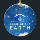 Choir of the Earth Logo - Winter Christmas - Blue Ceramic Tree Decoration<br><div class="desc">Celebrate the joy of music and togetherness this winter season with this Choir of the Earth ceramic ornament, new for 2024. Adorned with delicate snowflakes and twinkles on a festive blue background, this versatile decoration is perfect for brightening your home during Christmas, Hanukkah, or any winter celebration. Ideal for Choir...</div>