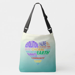 Choir of the Earth Word Cloud Green Ombre Crossbody Bag