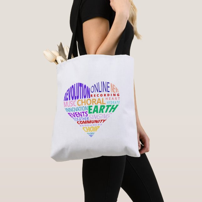 Choir of the Earth Word Cloud Tote Bag (Close Up)