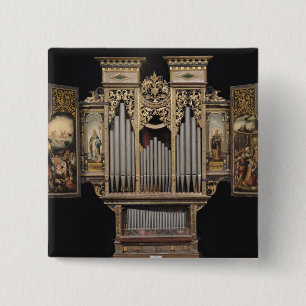Choir organ with open panels 15 cm square badge