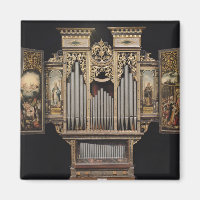 Choir organ with open panels