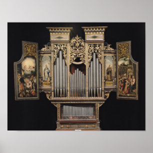 Choir organ with open panels poster