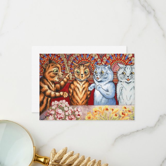 Choir rehearsal by Louis Wain Thank You Card (Front/Back In Situ)