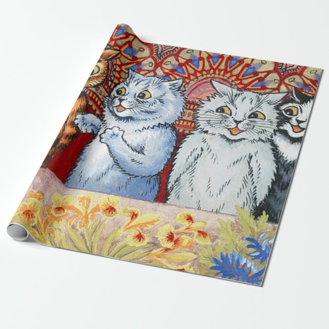 Choir Rehearsal By Louis Wain Wrapping Paper (Unrolled)