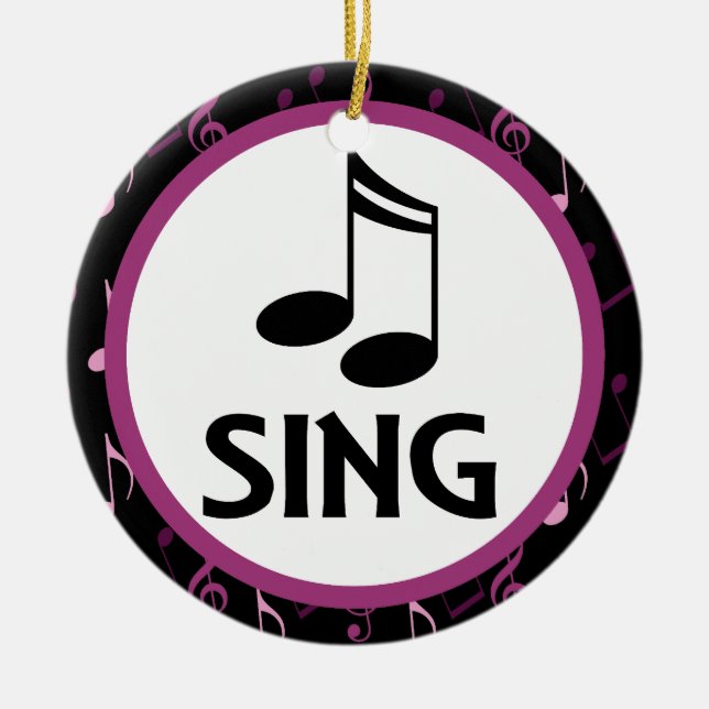 Choir Sing Music Christmas Keepsake Ornament (Front)