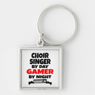 Choir Singer by Day Gamer by Night Key Ring