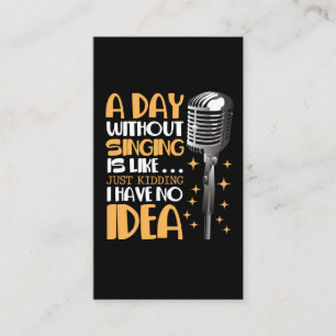 Choir Singer Karaoke Microphone Song Music Lover Business Card