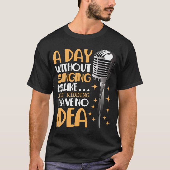 Choir Singer Karaoke Microphone Song Music Lover T-Shirt (Front)