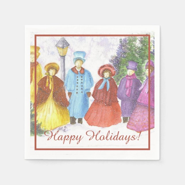 Choir Singing Christmas Party Napkin (Front)